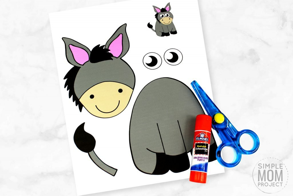 Cut And Paste Donkey Craft With Free Donkey Template Simple Mom Project