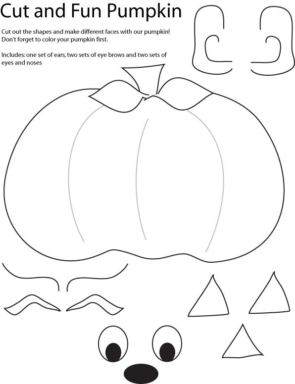 Cut And Paste Pumpkin Activities