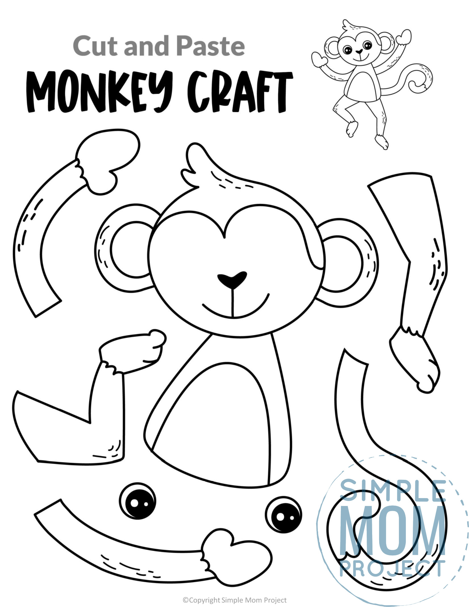 Cut Out Monkey Template Printable