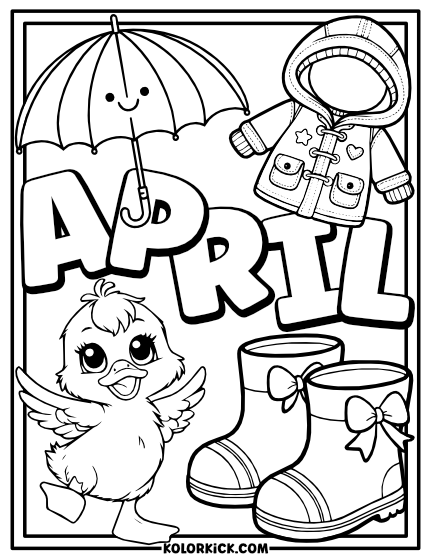 Cute April Coloring Pages 100 Free Printable PDFs 
