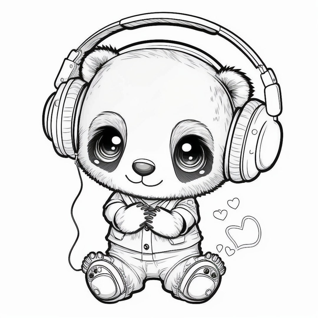 Cute Cartoon Animal Coloring Pages Instant Download Etsy