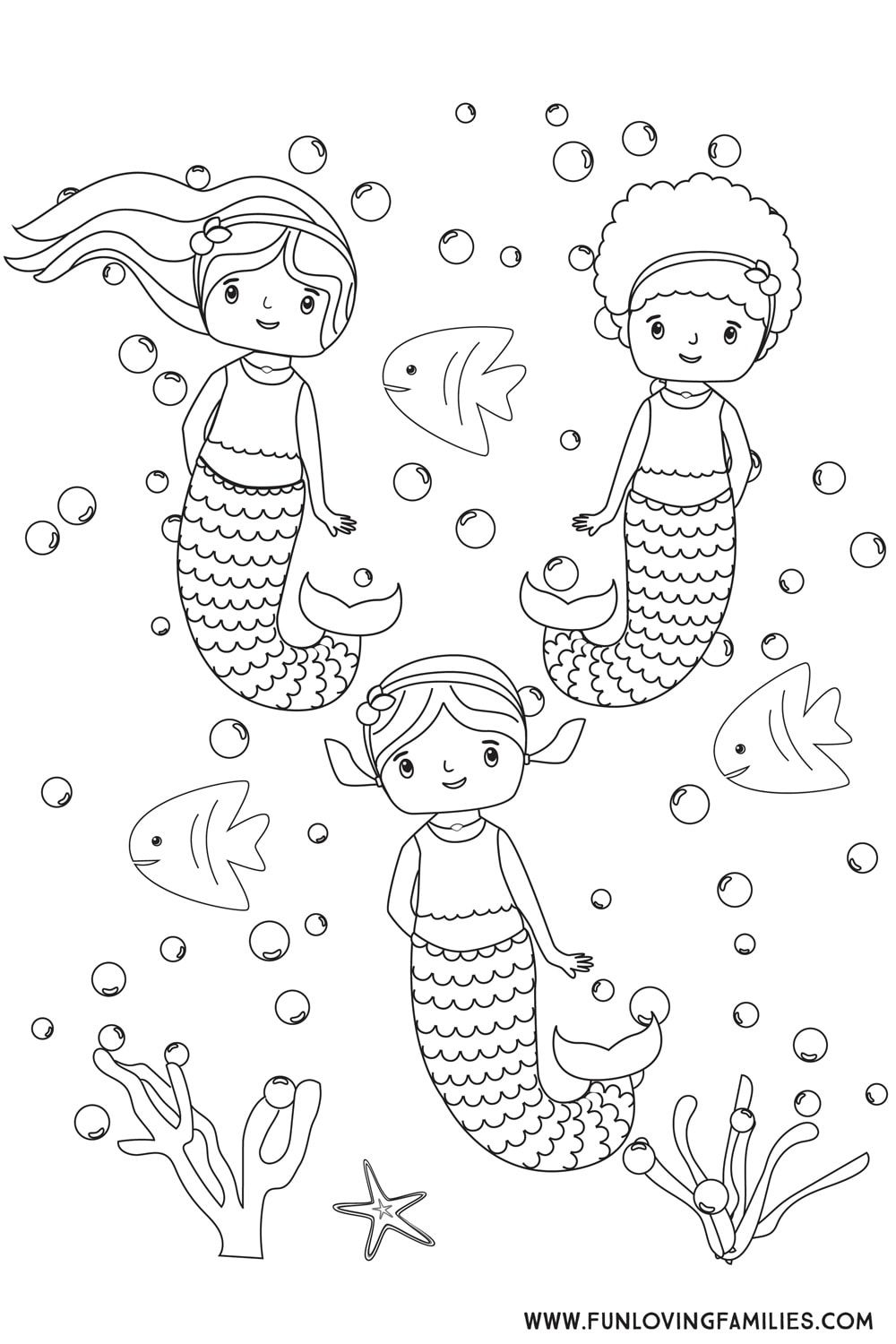 Cute Mermaid Coloring Pages To Print Thekidsworksheet