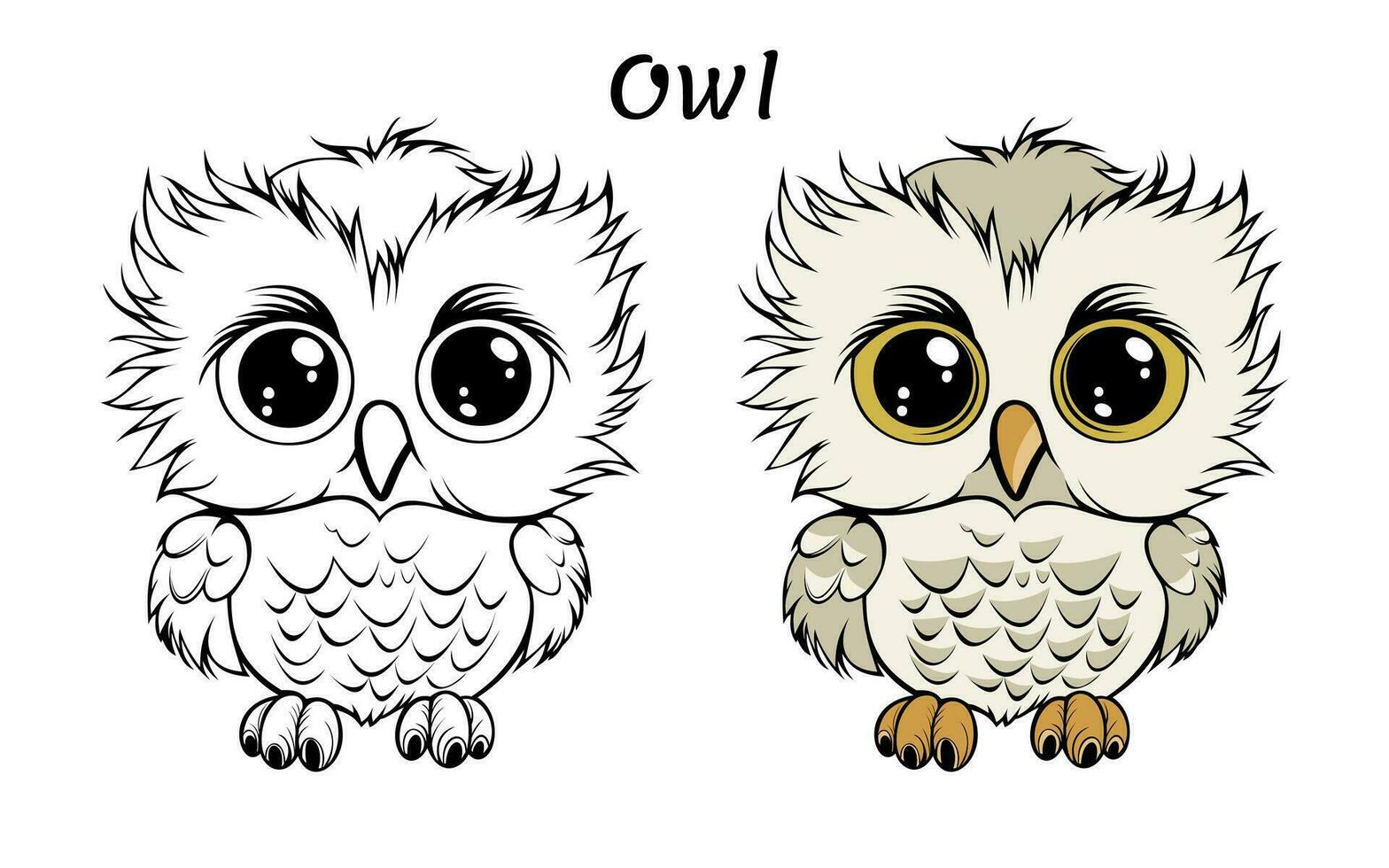Cute Owl Animal Coloring Book Illustration 25449766 Vector Art At Vecteezy