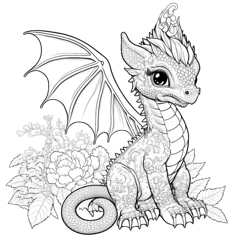 Cute Printable Dragon Coloring Pages Agencystat