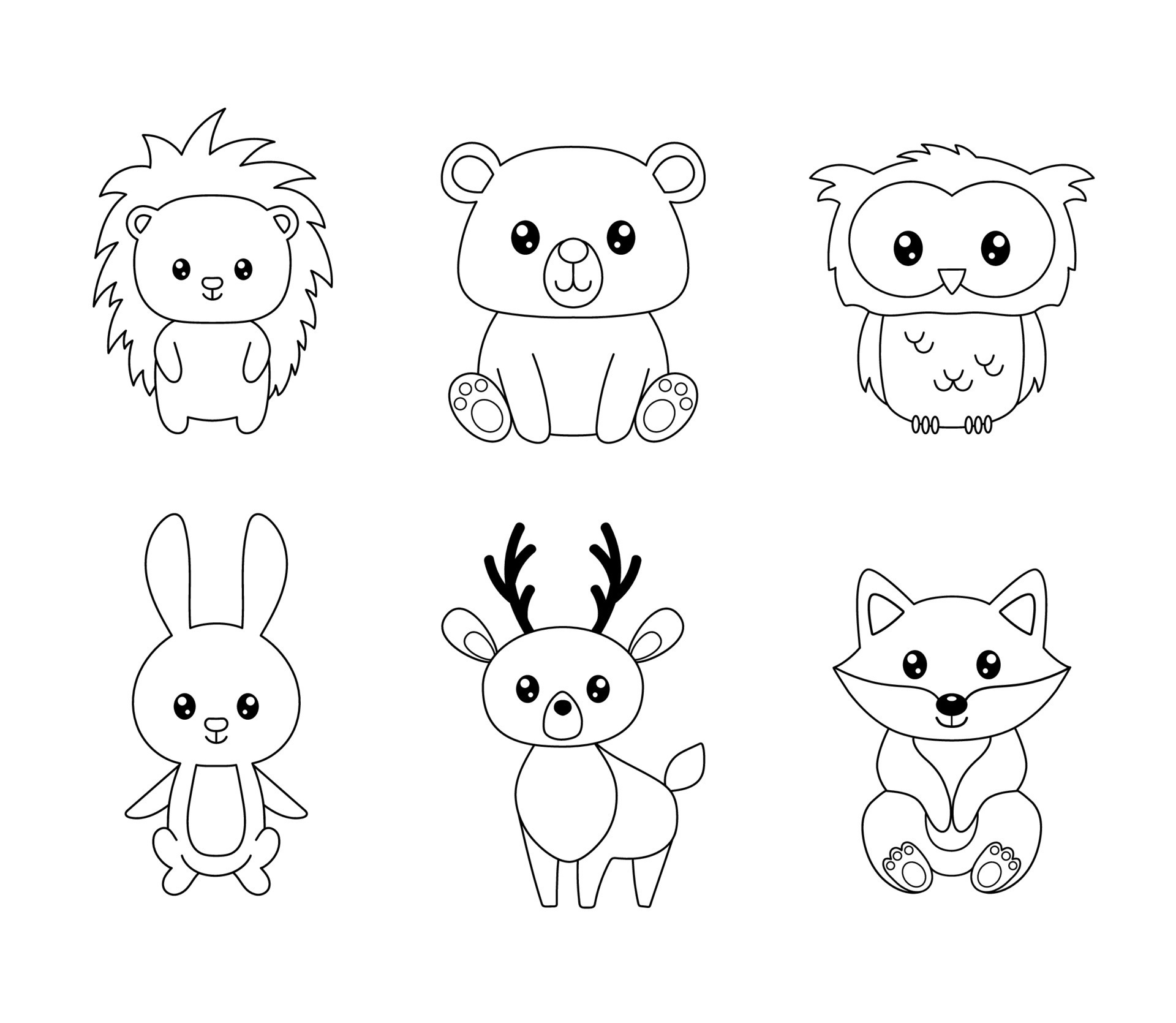 Cute Woodland Animal Coloring Pages