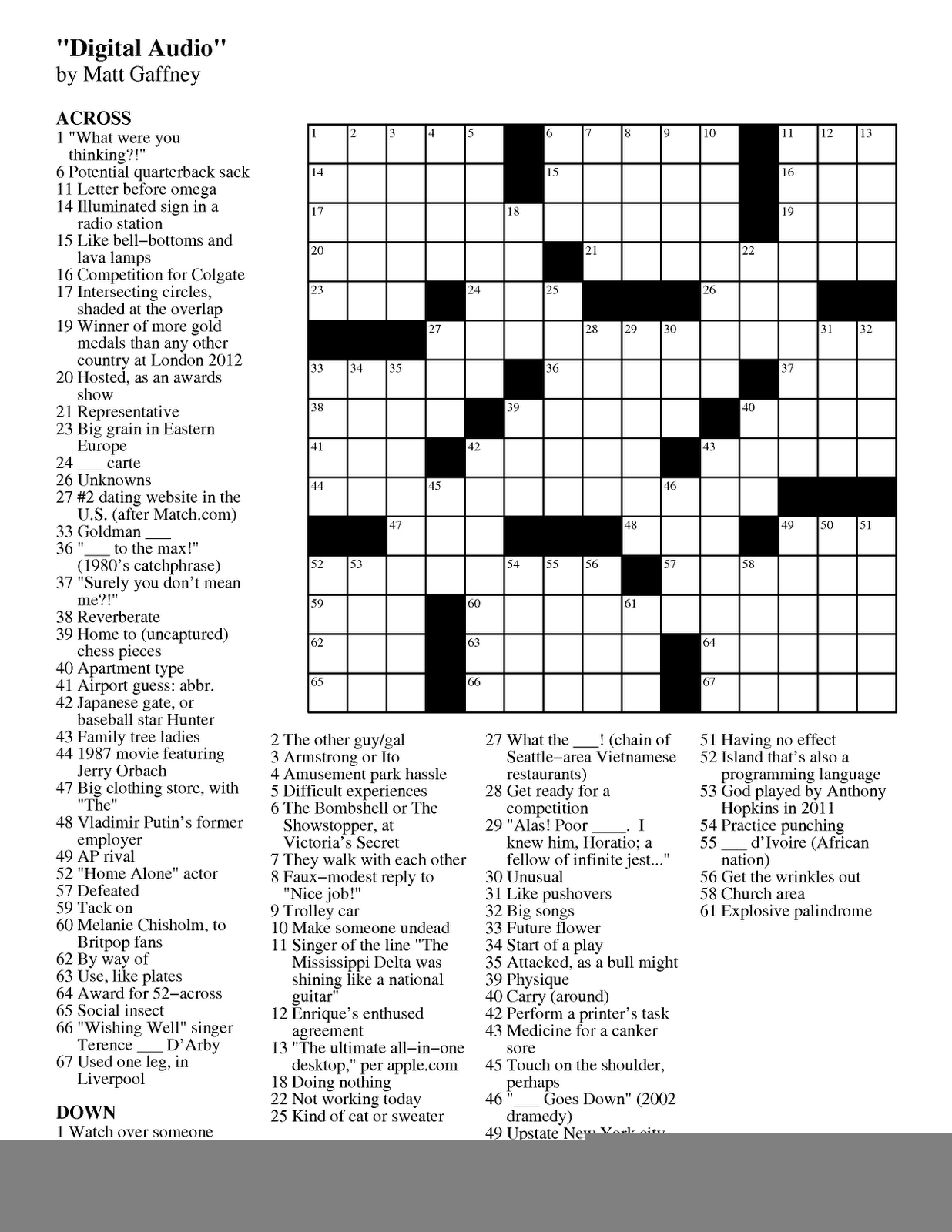 Dell Printable Crossword Puzzles Printable Crossword Puzzles