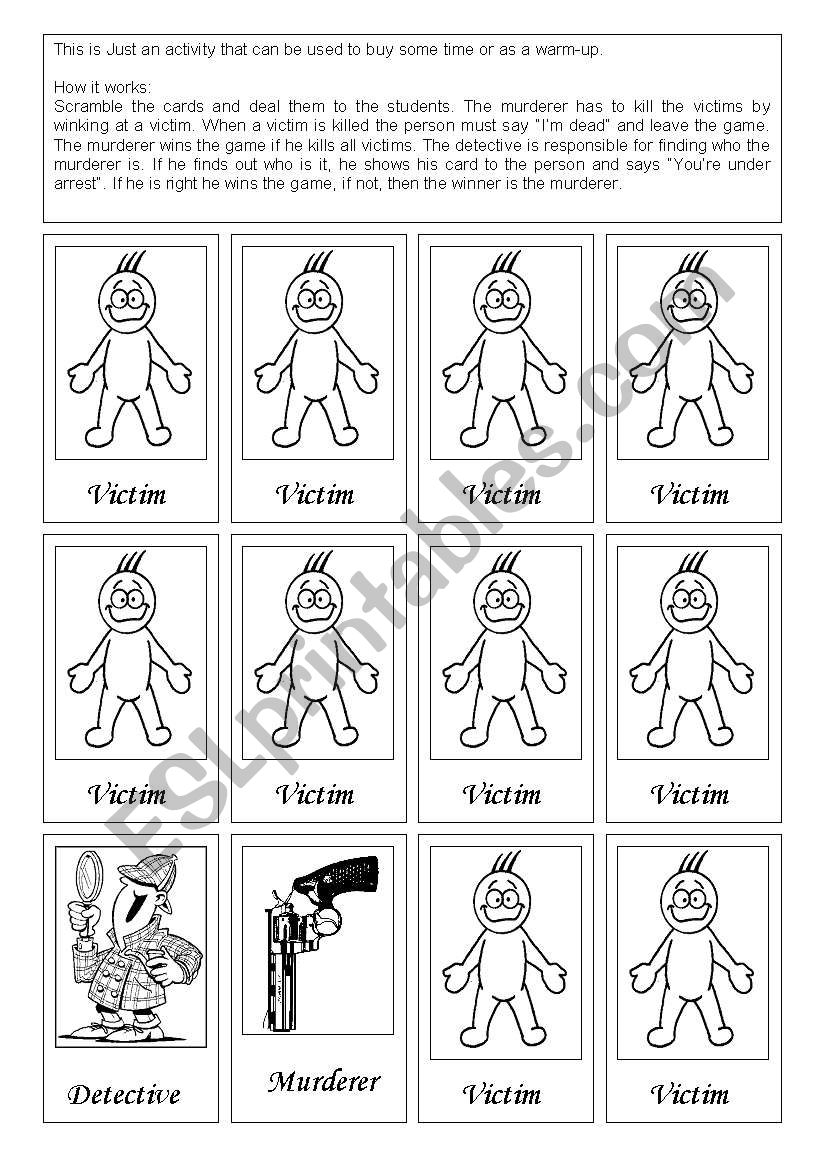 Detective Game ESL Worksheet By Ramon moravski