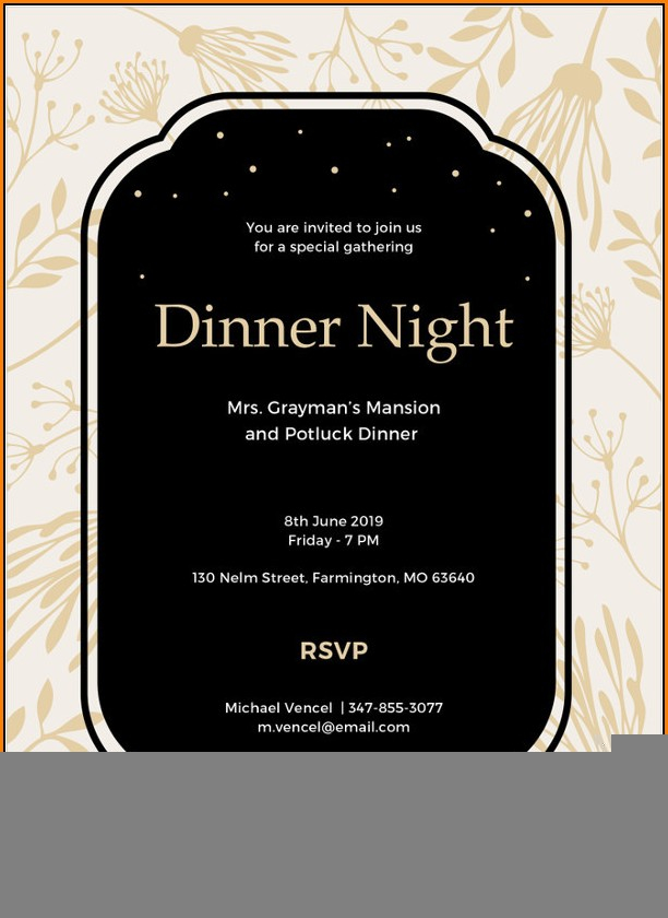 Dinner Invitation Template Ppt Template 1 Resume Examples goVLbyP9va