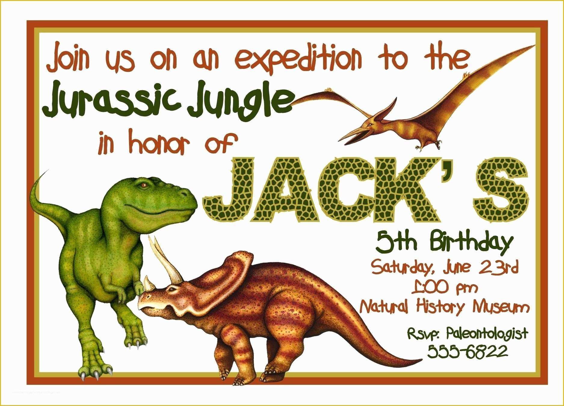 Dinosaur Birthday Invitation Template Free Of 40th Birthday Ideas 