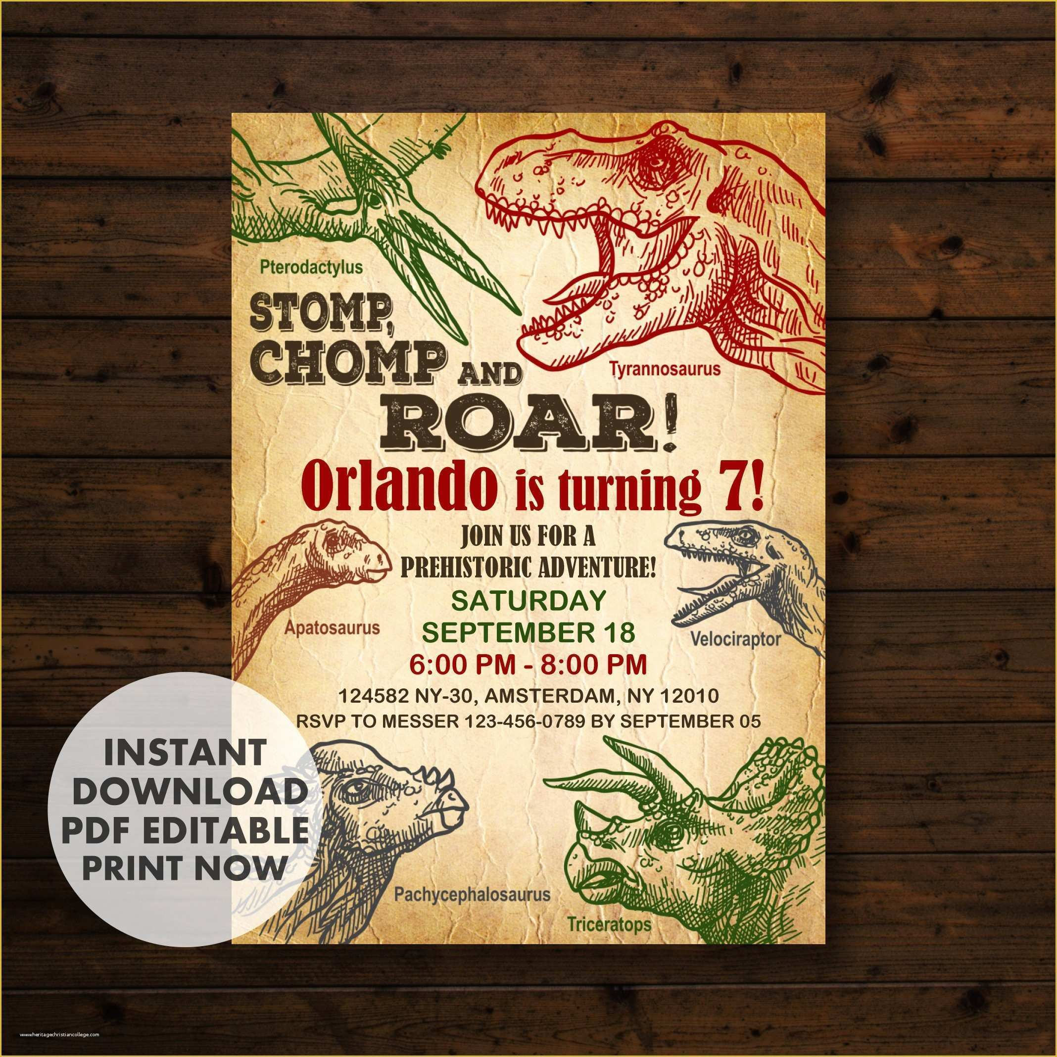 Dinosaur Birthday Invitation Template Free Of Free Dinosaur Invitation 