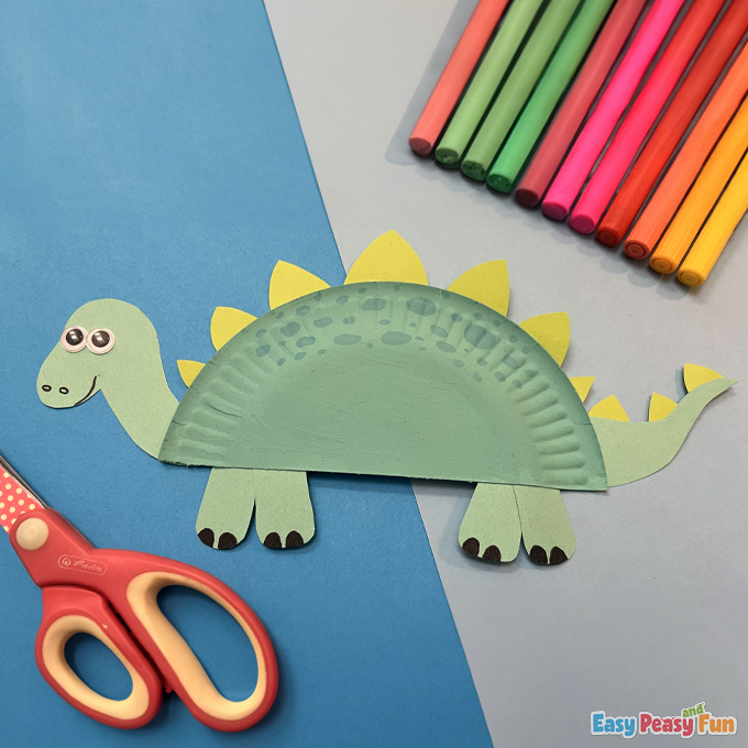 printable dinosaur paper plate craft template