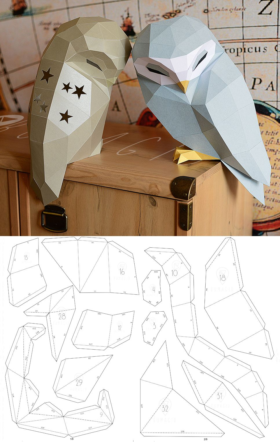 Diy Papercraft Pdf Template For Creating 3d Dragon On A Rock From Paper 