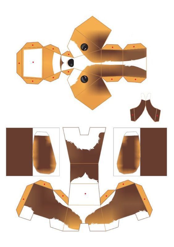 Dog Paper Model Free Printable Paper Template