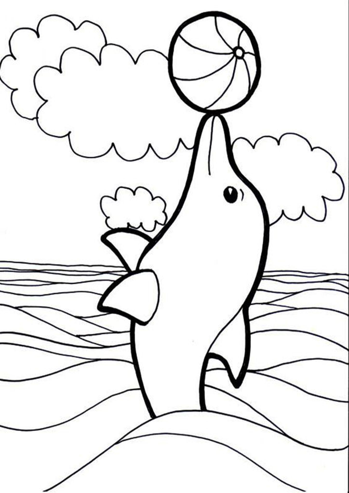 printable coloring dolphin
