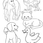 Domestic Animals Coloring Page Free Printable PDF