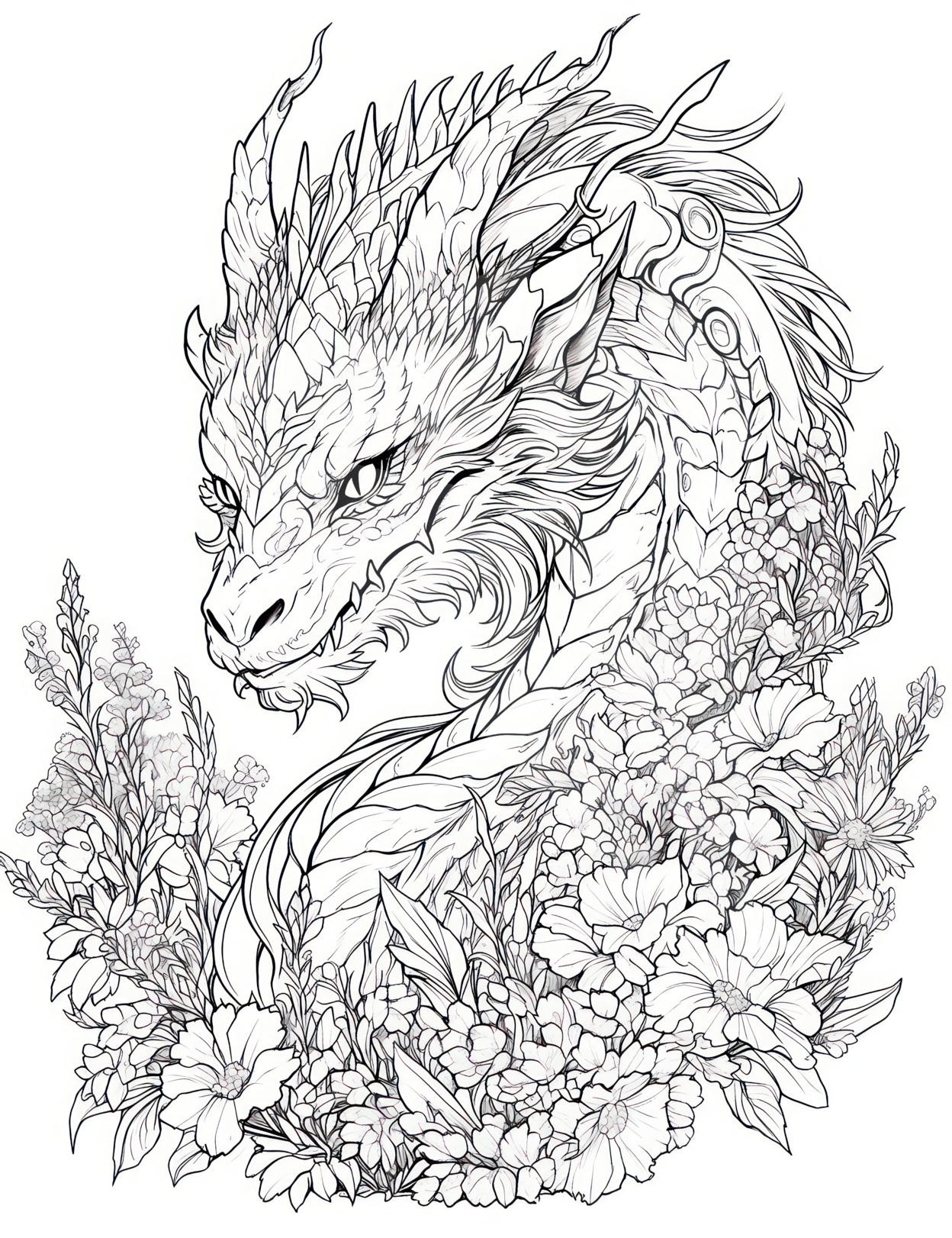 Dragon Coloring Pages For Adults Ausmalbild Drachen