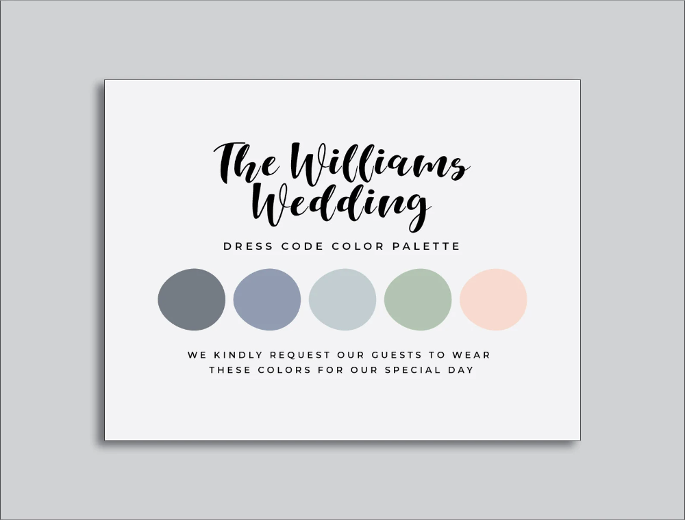 Dress Code Color Invitation Wording