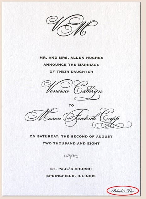 Dress Code Wedding Invitation