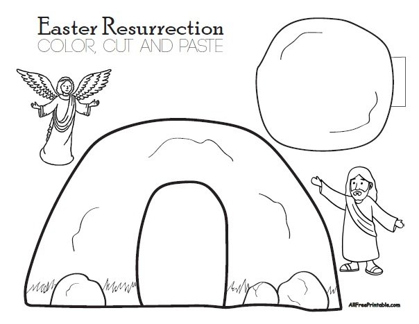 Easter Resurrection Color Cut And Paste Free Printable