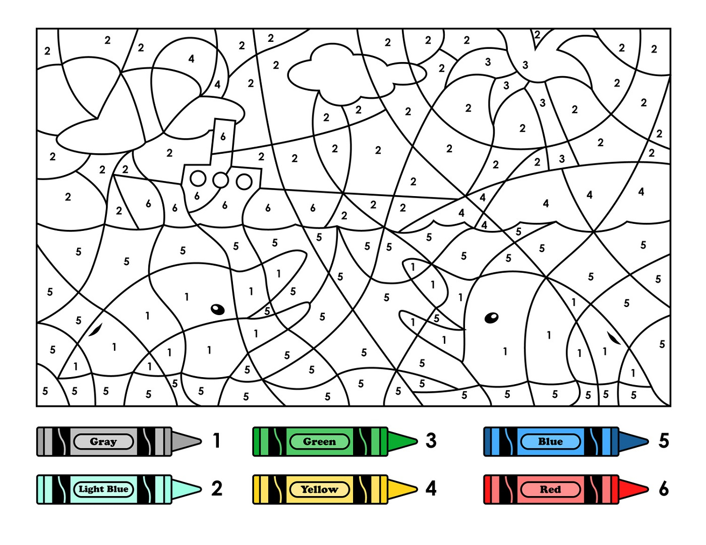 printable coloring pages color by number