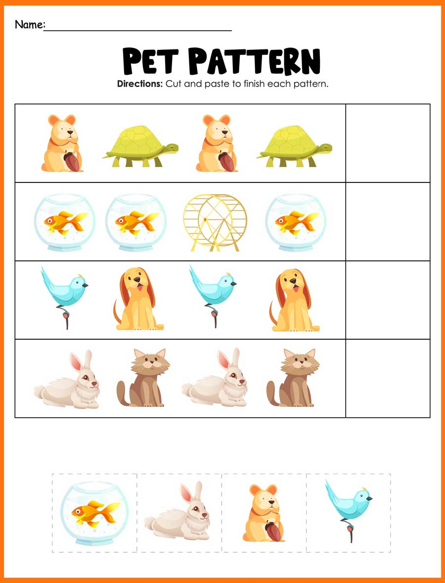 Easy Kids Pet Activity Worksheet Free PDF Download 