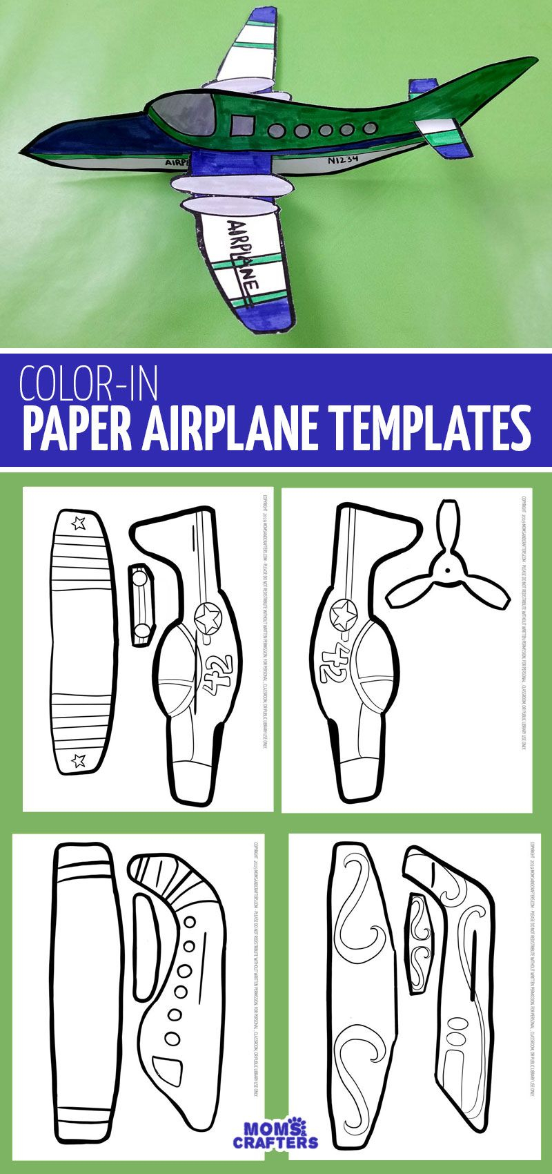 Easy Paper Airplane Templates To Print Color Craft And Fly Artofit