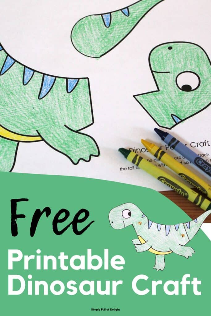 Easy Paper Dinosaur Craft For Kids Free Template 