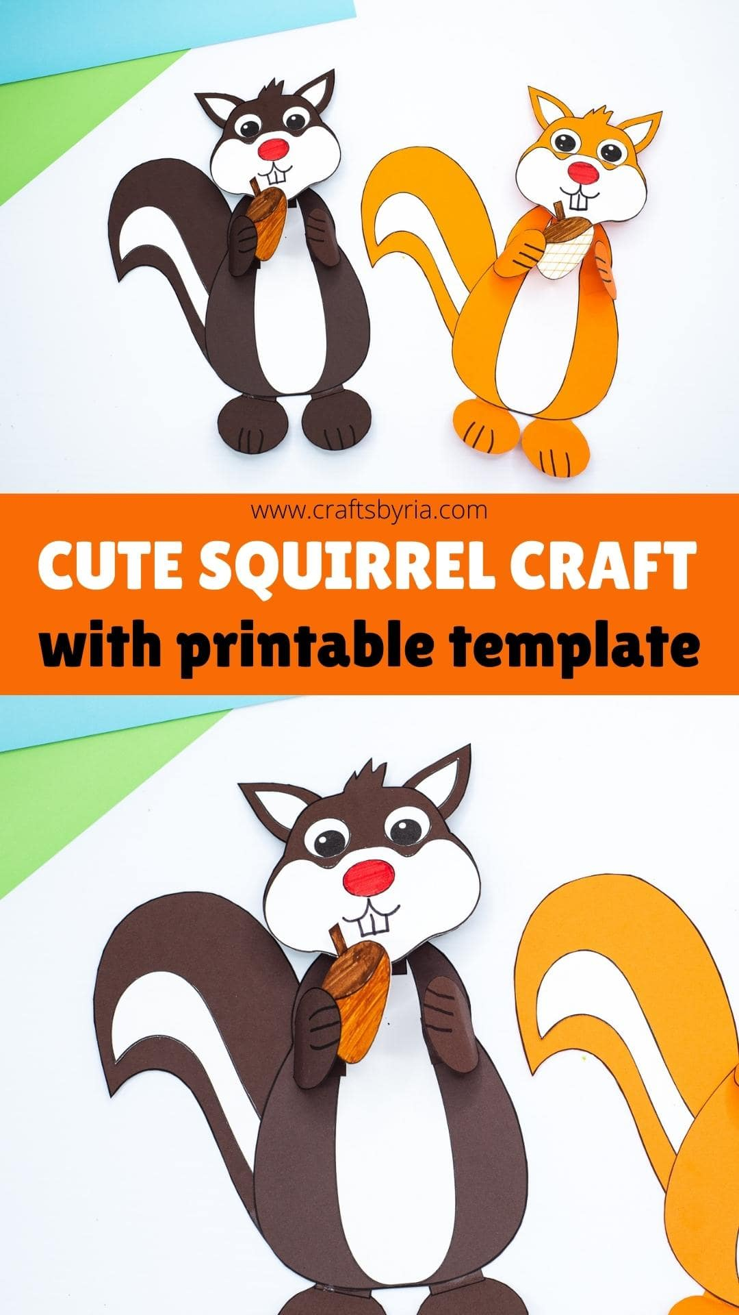 Easy Squirrel Craft With Bobblehead Printable Template Crafts By Ria