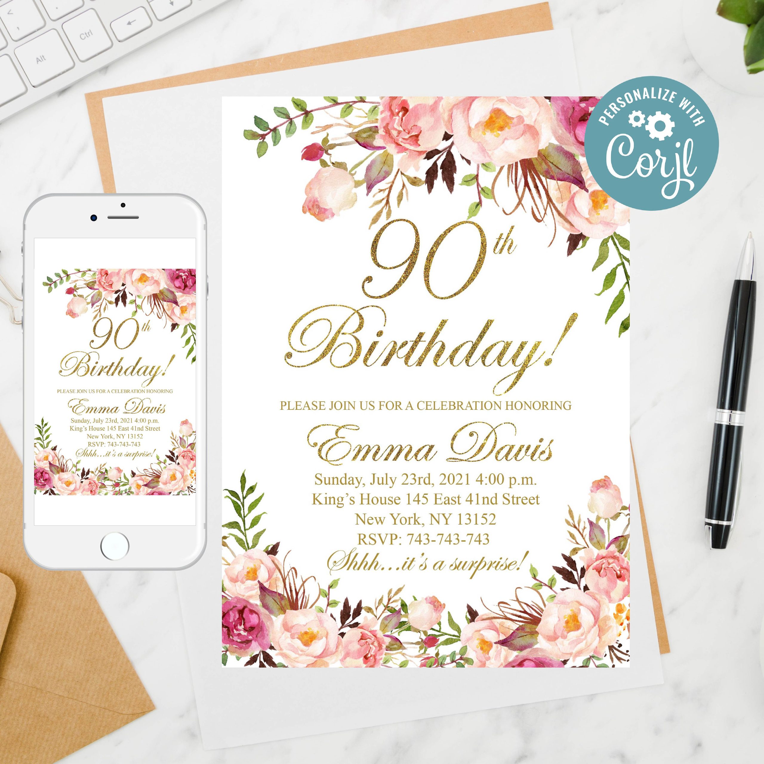 birthday invitation templates etsy
