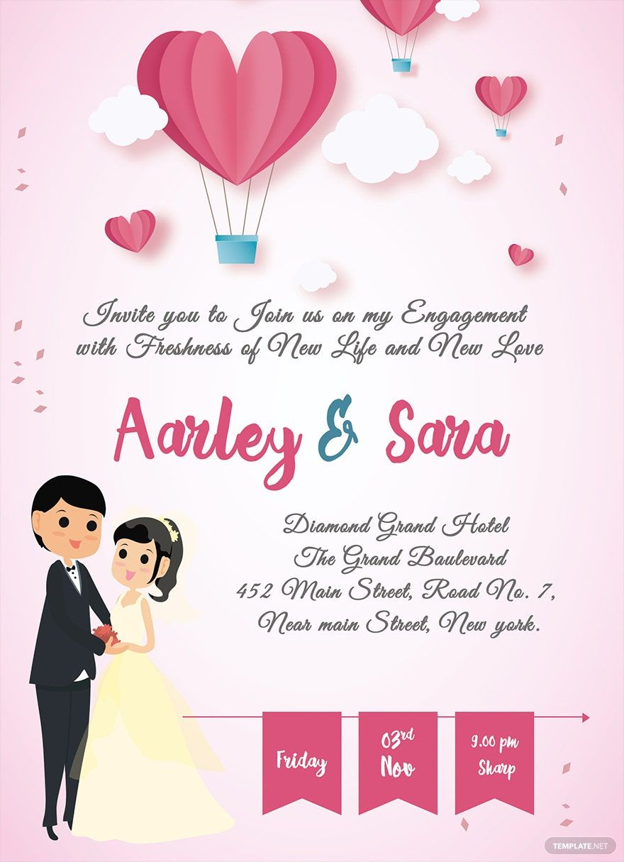 Editable Engagement Invitation Templates In Apple Pages To Download