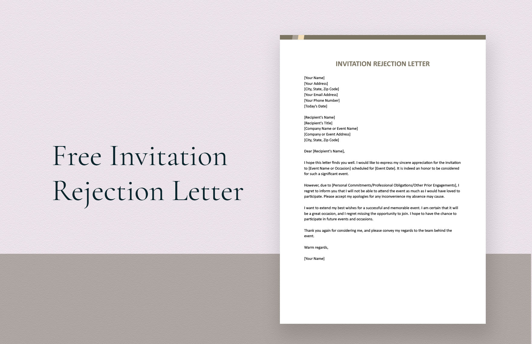 invitation template for event word