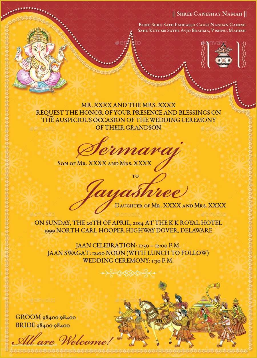 Editable Indian Wedding Invitation Templates Free Download Of Hindu 