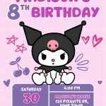 Editable Kuromi Birthday Invitation Template Adorable Invite