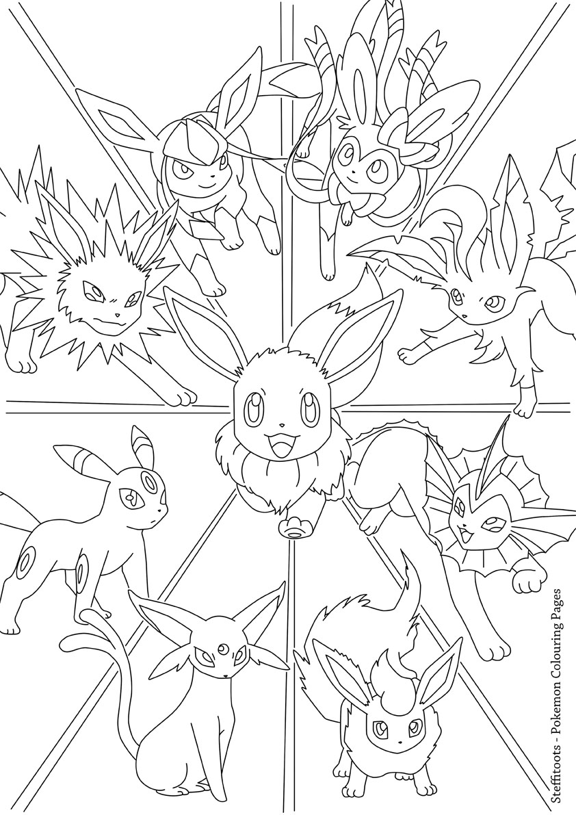 Eevee Evolutions Pokemon Colouring Page By Steffitoots On DeviantArt 