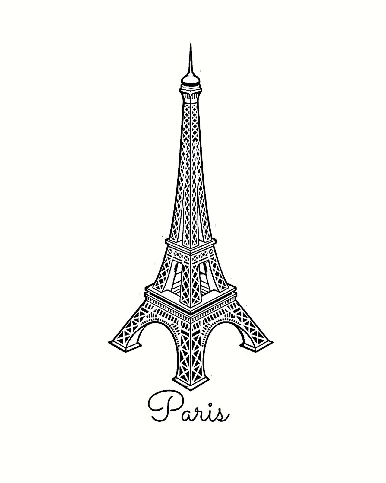 eiffel tower picture printable