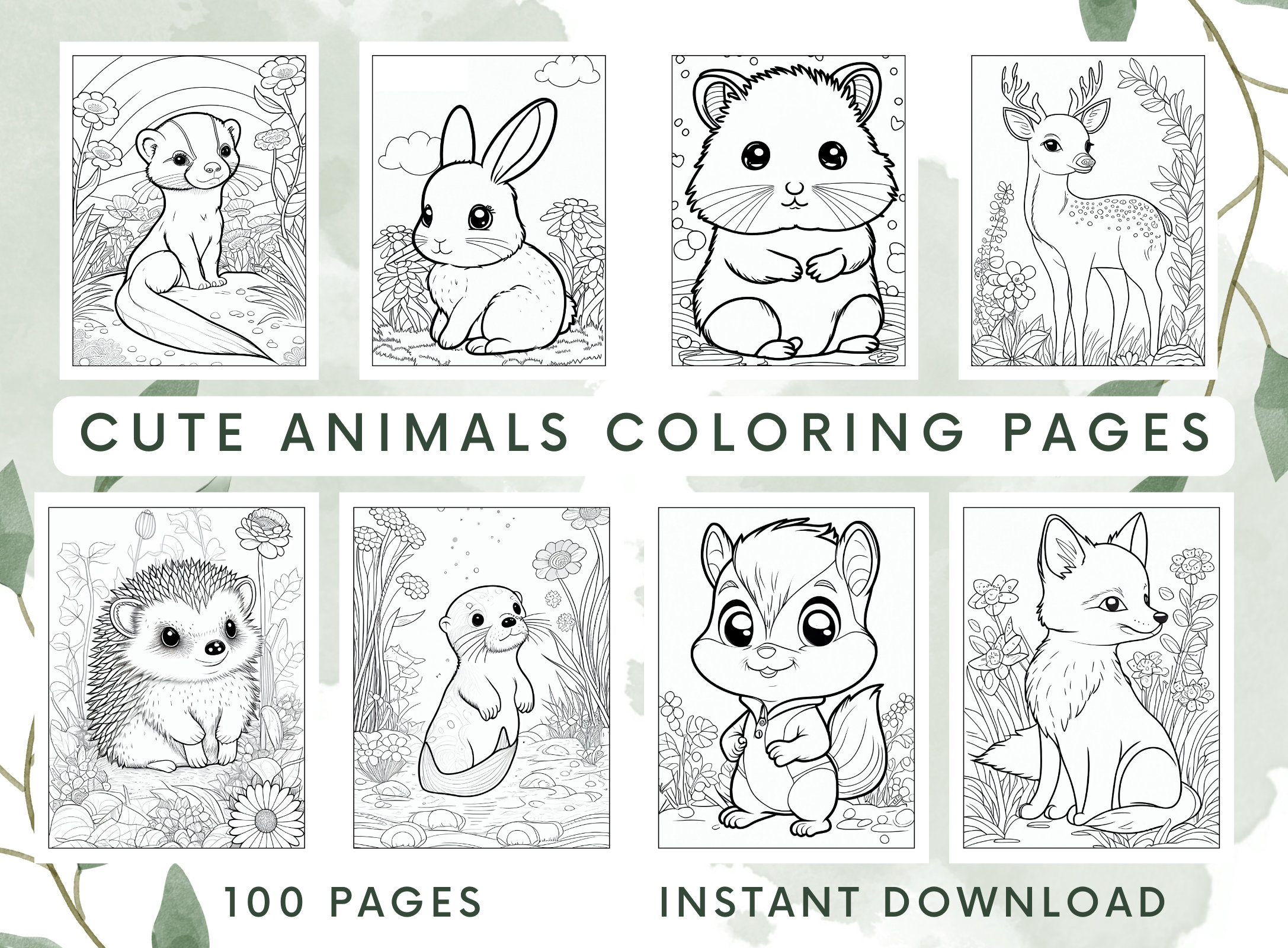 animal coloring book pages