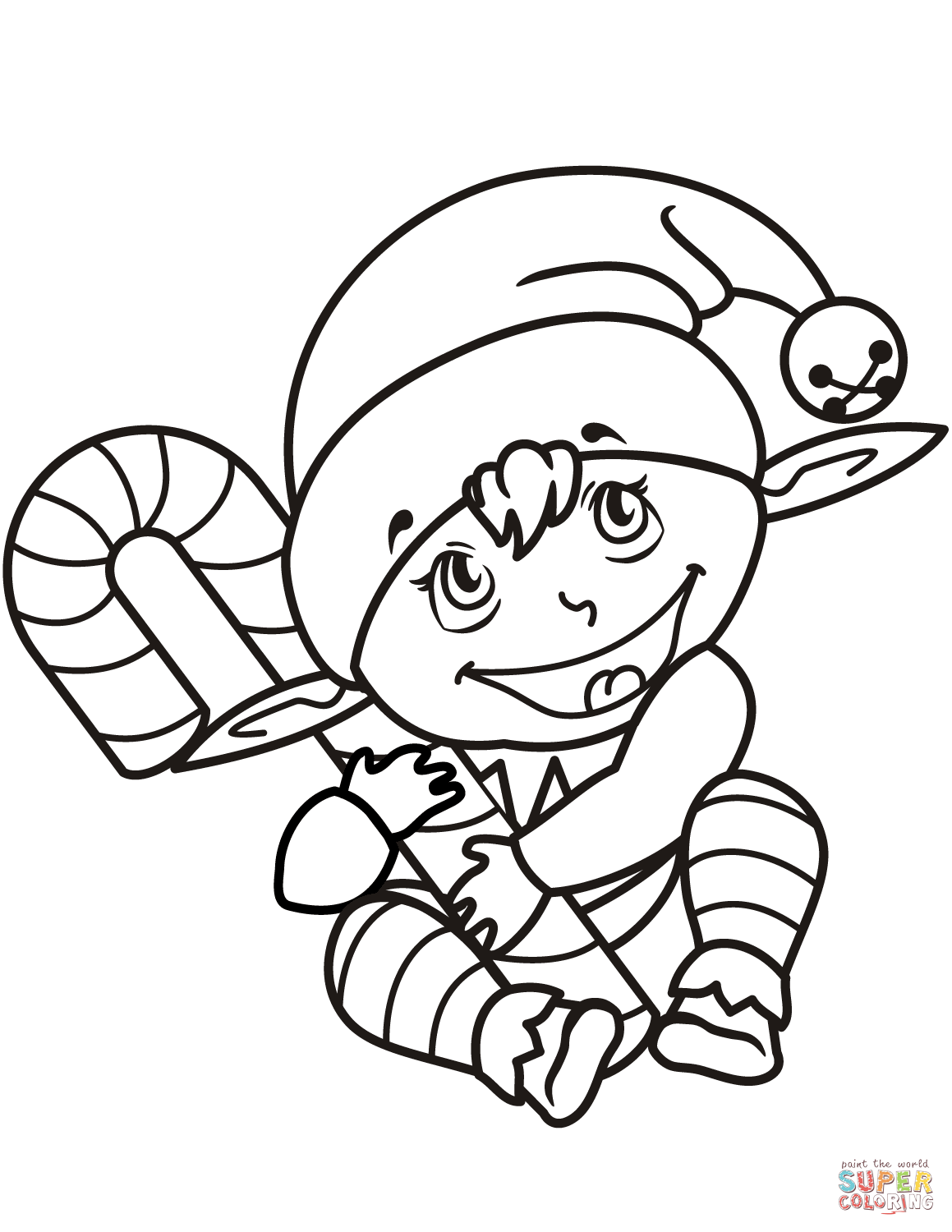 printable coloring pages elf