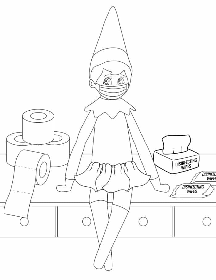 Elf On The Shelf Printable Coloring Pages Elf Shelf Coloring Sheets 