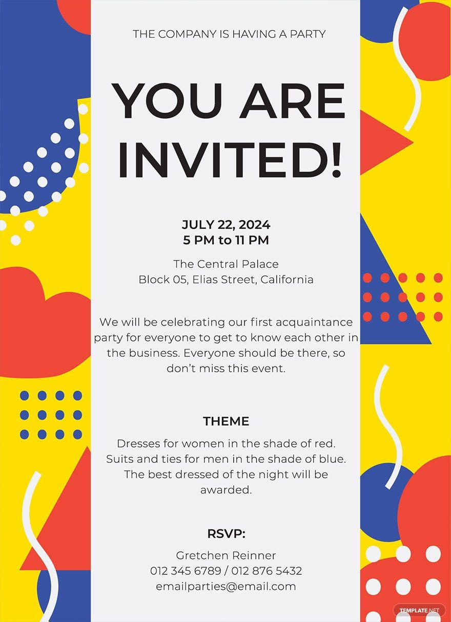 Email Party Invitation Template In Publisher Pages Word Illustrator 