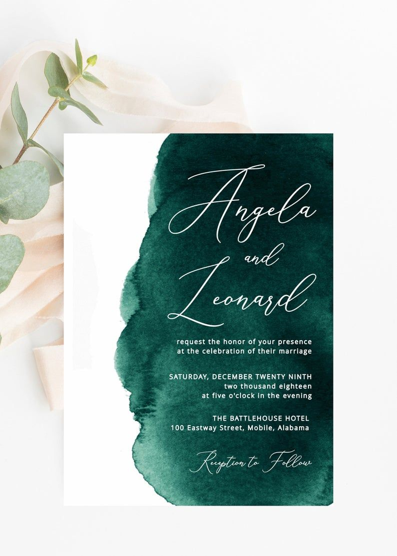Emerald Green Invitation Template