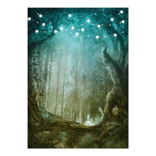 Enchanted Forest Fairy Lights Prom Invitations Enchanted Forest Fairy Lights Prom Invitations