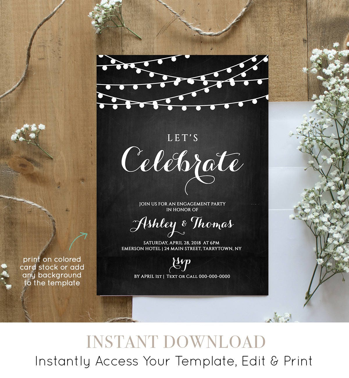 Engagement Party Invitation Template Printable Engagement Etsy