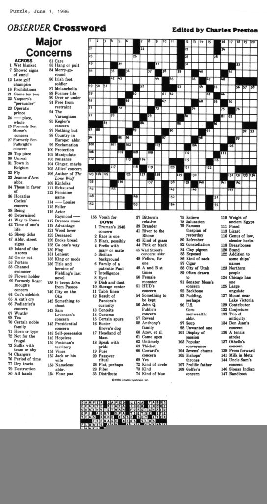 Eugene Sheffer Crossword Puzzle Printable 80 Images In Printable 