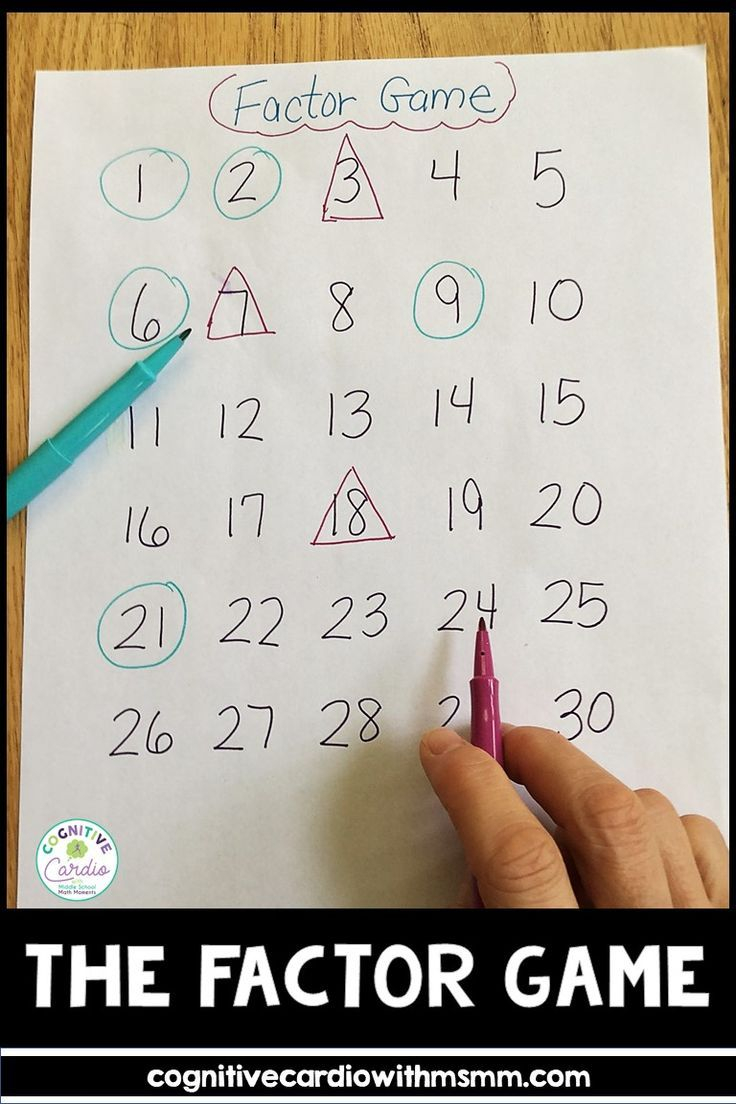 Factor Game Printable Printable Calendars AT A GLANCE