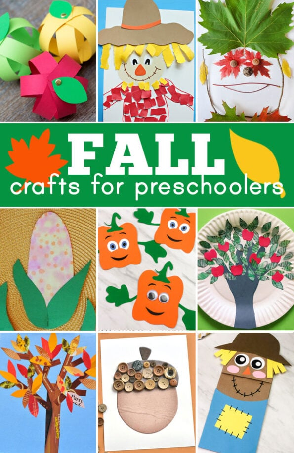  Fall Crafts For Preschoolers Apple Leaf Scarecrow Pumpkin Acorn