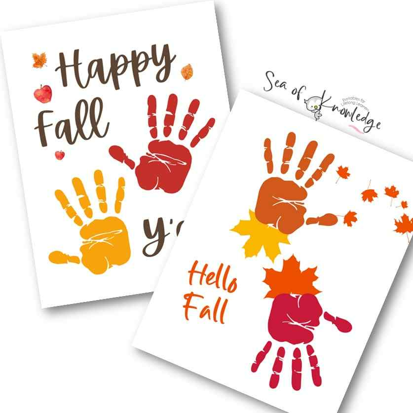 fall handprint crafts for toddlers printable