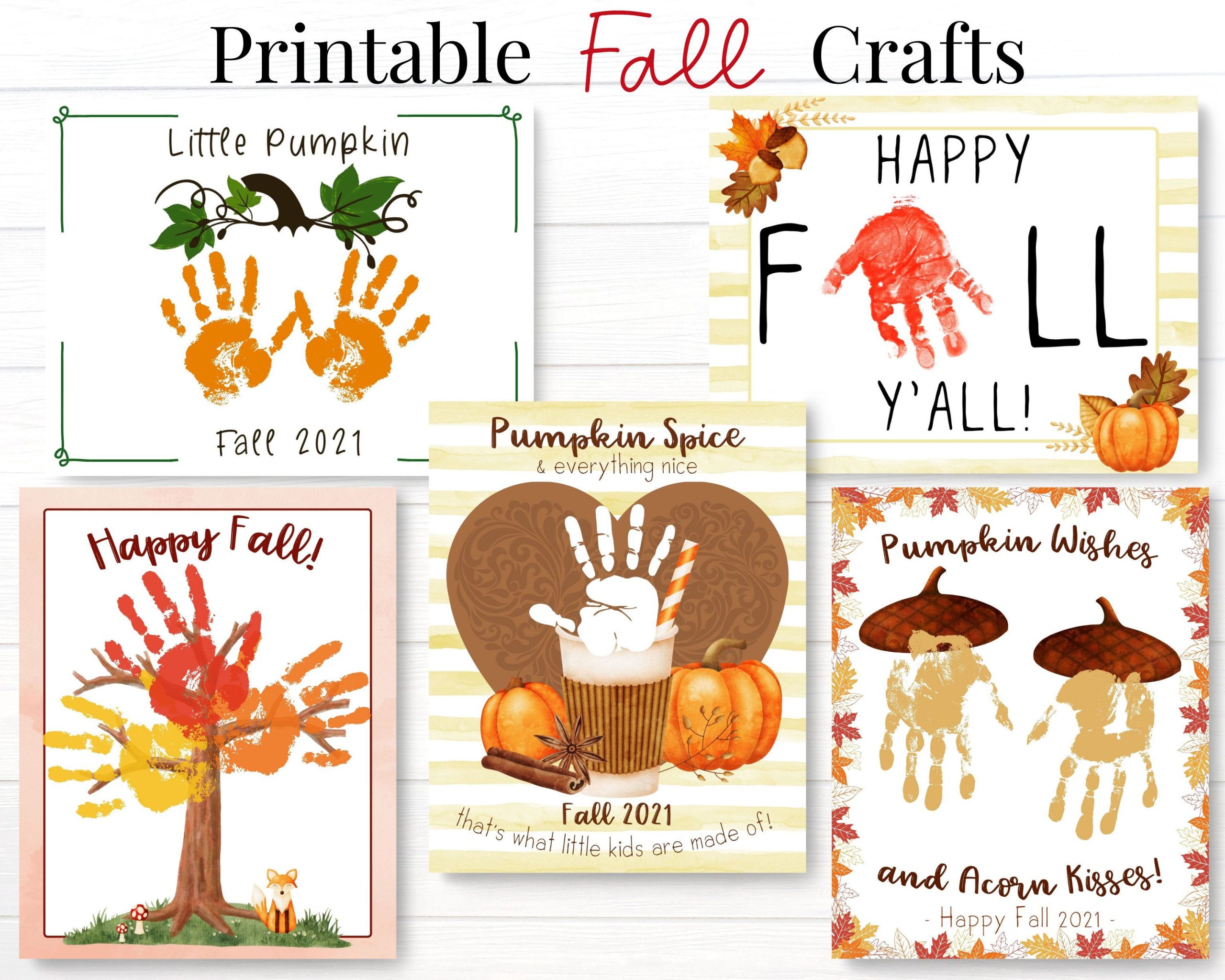 Fall Preschool Bundle Toddler Arts And Crafts Activities Handprint Printables For Autumn 