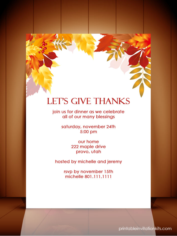 Fall Wedding Invitation Templates Free