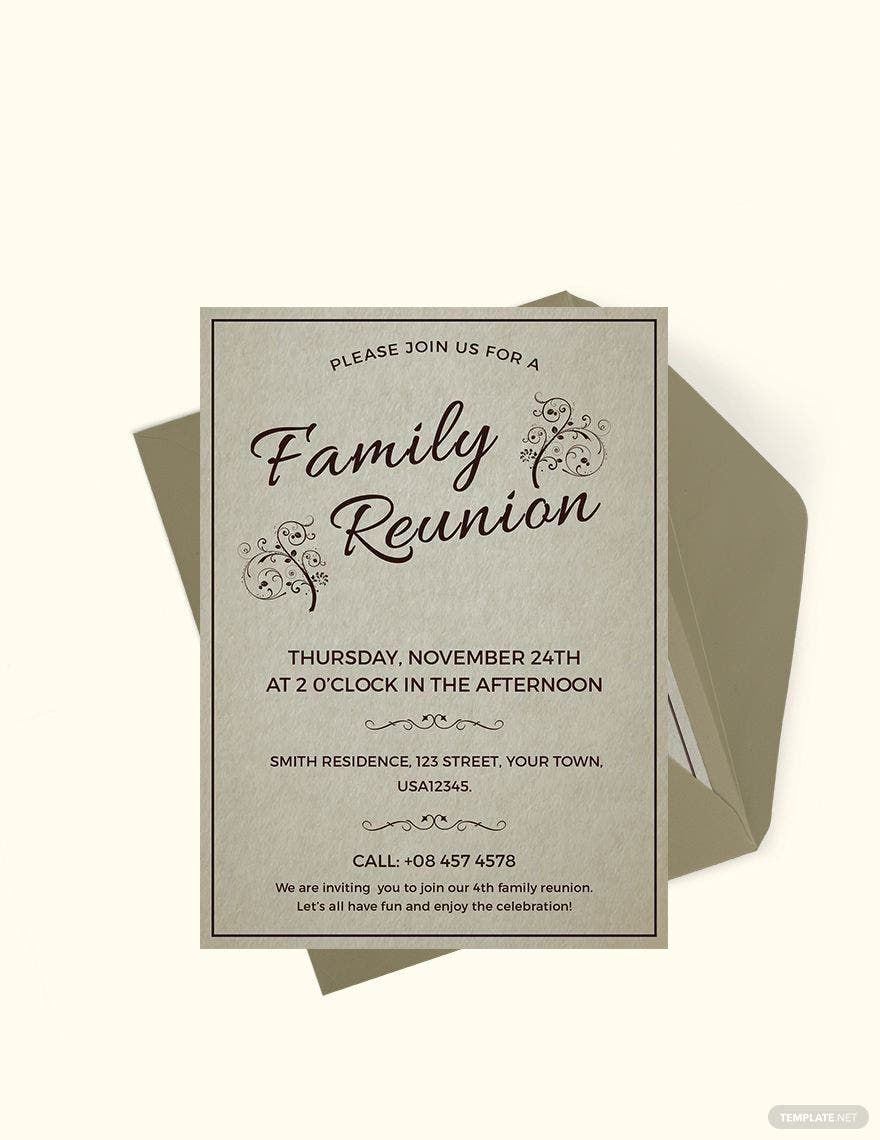 Family Reunion Invitation Template In Publisher PSD Word Download 