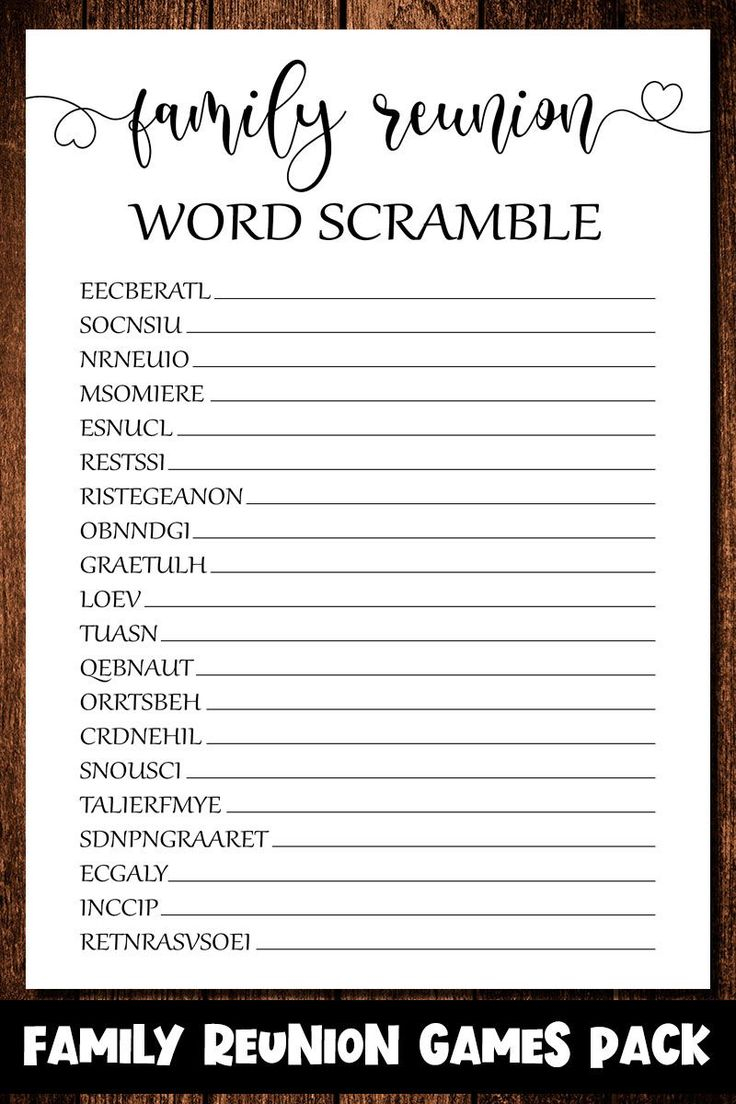 Family Reunion Printable Games Printable Word Searches